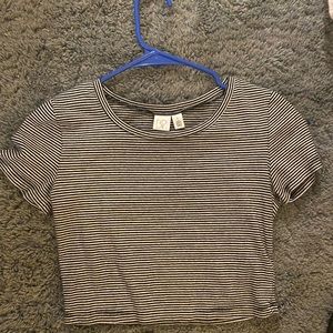 Nordstrom BP black/white horizontal stripe croptop